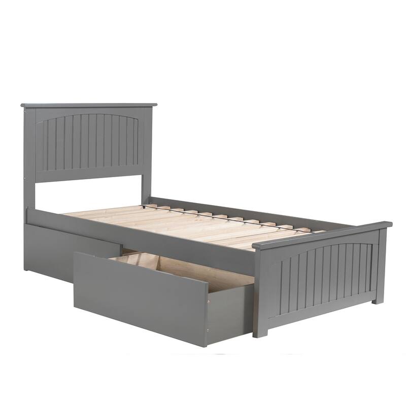 Twin Platform Bed with Drawers - Classic Comfort Bed Frame, White Finish, Underbed Storage