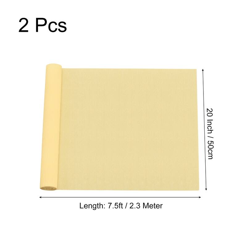 2pcs Crepe Paper Rolls DIY Decoration 7.5ft Long 20 Inch Wide - Light Champagne