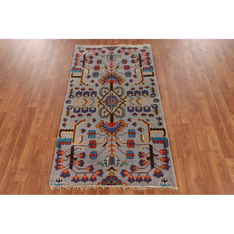 All-Over Ziegler Oriental Accent Rug Hand-Knotted Wool Carpet - 2'9" X 5'0"
