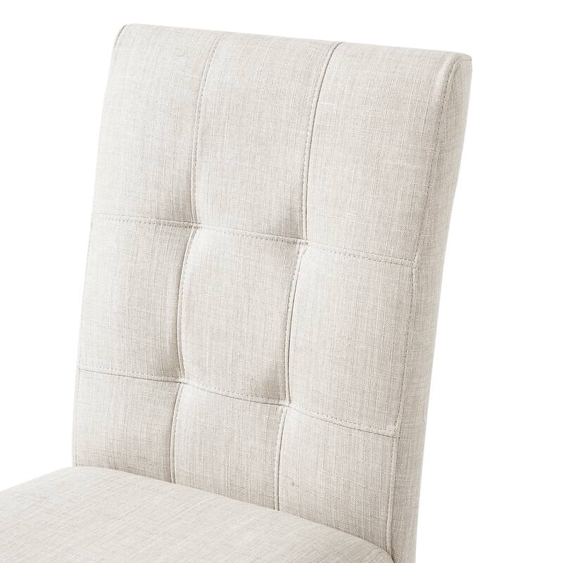 Set of 4 Modern Wooden Dining Chairs‌ – Upholstered Fabric Seats with Sturdy Wooden Legs
