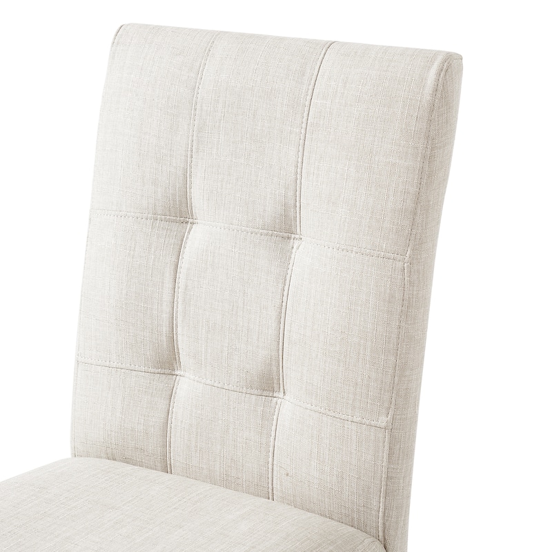 Wooden Dining Chairs Set of 4, Modern Dining Room Chairs with Back, Fabric Kitchen Side Chairs with Wood Legs