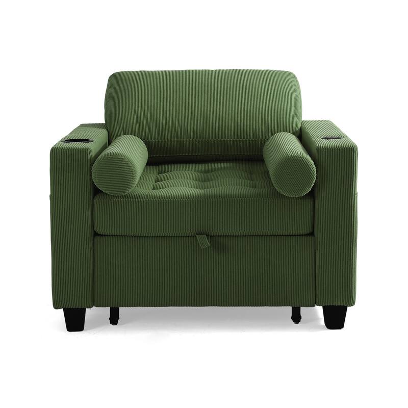 Corduroy Convertible Chair 3 in 1 Sleeper Sofa Chair Bed