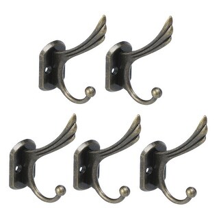 PK 5 HAT AND COAT HOOK ROBE HANGER SCREWS BRASS CHROME NICKEL OR WHITE FINISH