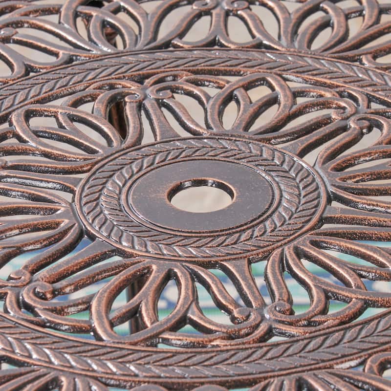 Tucson Outdoor Round Cast Aluminum Dining Table by Christopher Knight Home