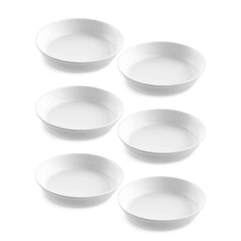 Abode Homewares by TarHong Edge Matte White Low Bowl, 8.5"/29.5 oz. Set of 6 - 6 Piece
