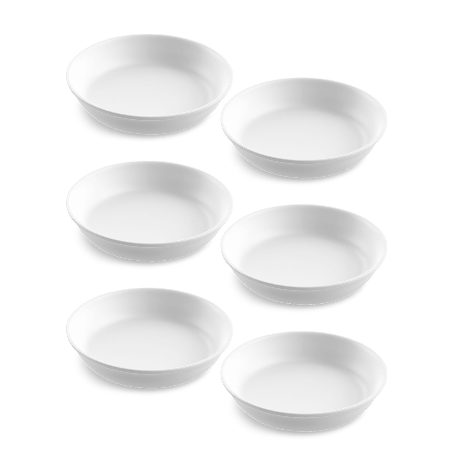 Abode Homewares Edge Matte Melamine Low Bowl - White - 8.5" - Set of 6