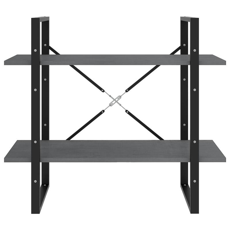 vidaXL 4-Tier Book Cabinet Black 31.5"x11.8"x55.1" Solid Pine Wood