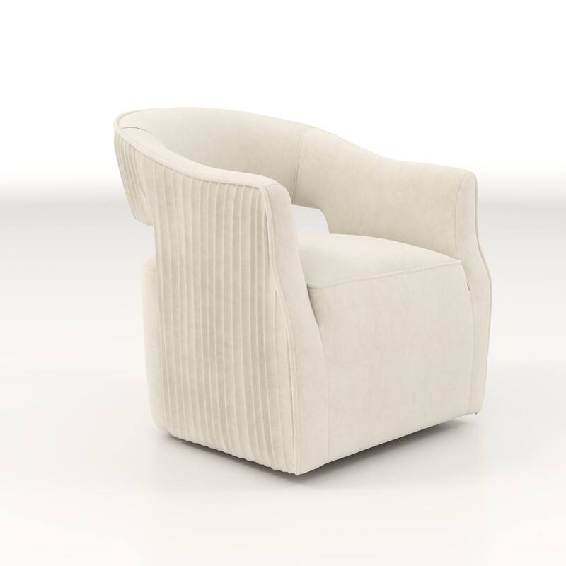 SEYNAR Modern Glam Velvet 360 Degree Swivel Open-Back Accent Armchair Set of 2