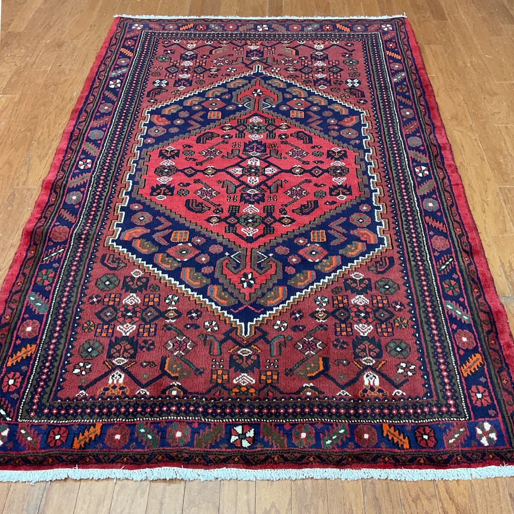 HERAT ORIENTAL Hand-knotted Tribal Hamadan Wool Rug - 4'8 x 7'