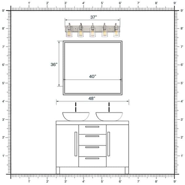 dimension image slide 6 of 26, Bathroom Vanity Light Fixtures - Farmhouse Wall Light for Bathroom
