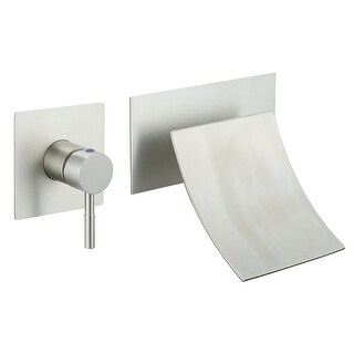 Wall Mount Bathroom Faucet Waterfall Brass Modern 2 Hole Bathroom Sink Basin Vanity Faucets with Valve