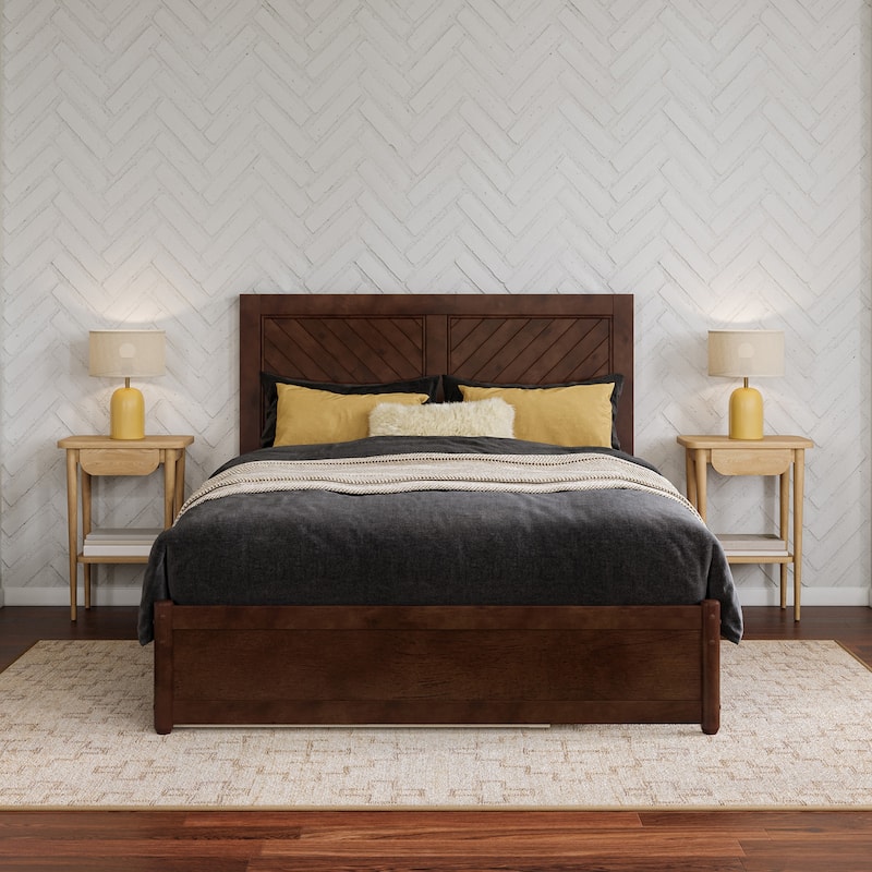 Clayton Platform Bed with Panel Footboard and Twin Trundle