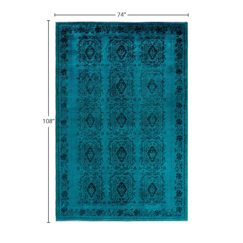Contemporary Overdyed Wool Hand Knotted Area Rug - 6' 2" x 9' 0"