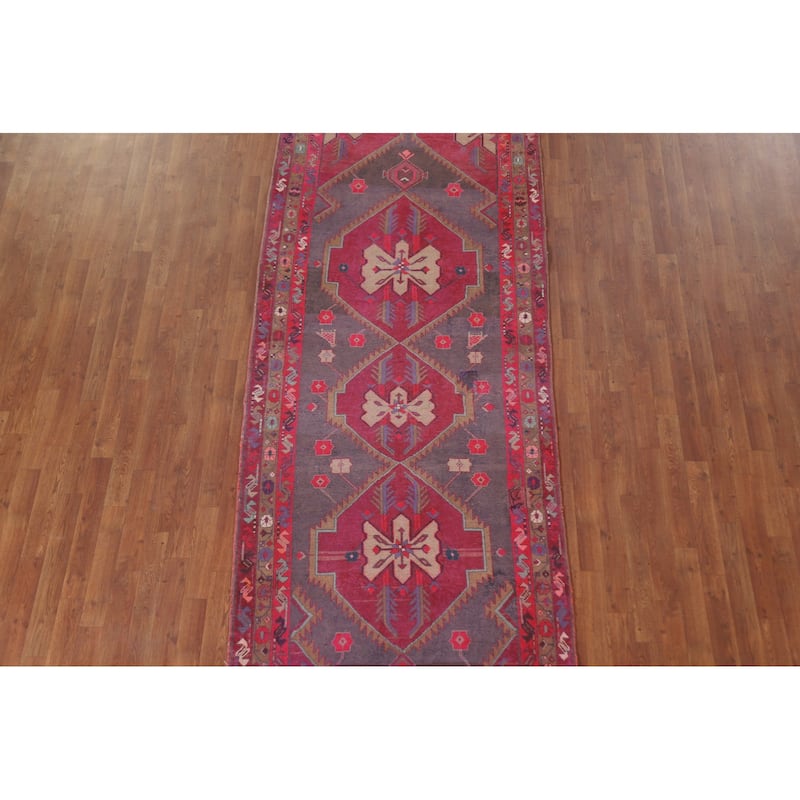 Hand Knotted Oriental 100% Wool Carpet Traditional Tribal Multi-Colored Ardebil Runner Rug - 10' 8'' X 3' 11''