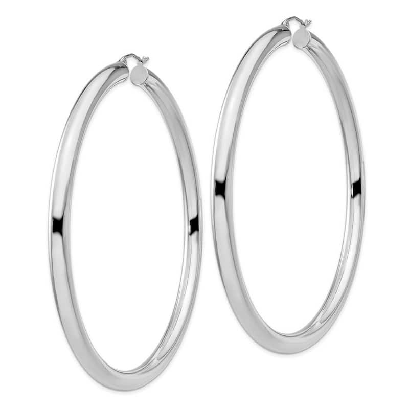 Curata 925 Sterling Silver 83x5mm Polished Hoop Earrings
