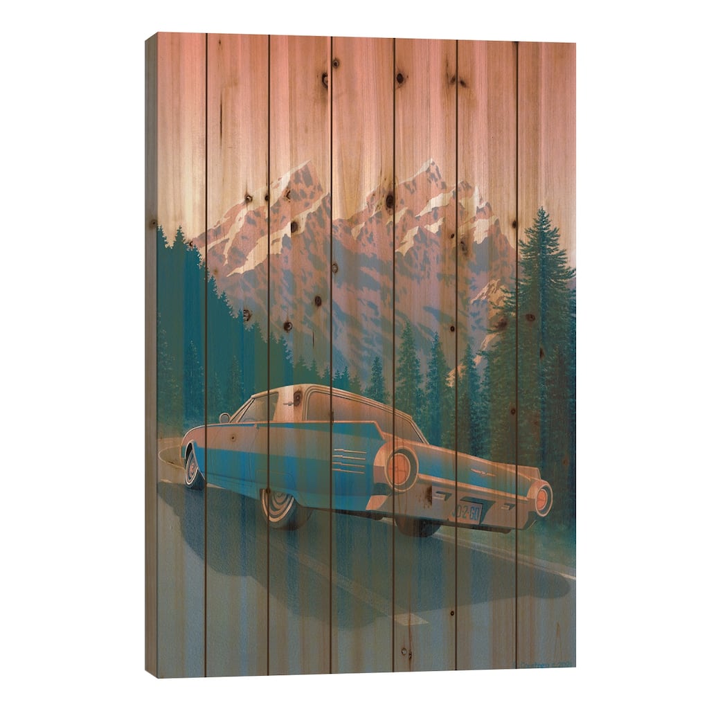 Grand Teton Print On Wood by Richard Courtney - Multi-Color