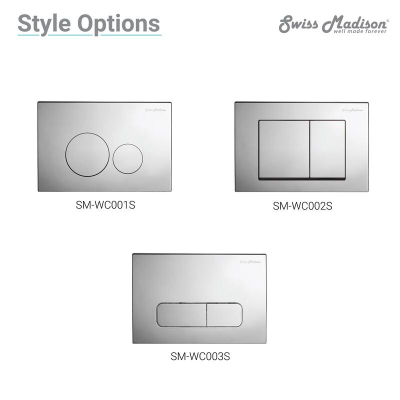 Wall Mount Dual Flush Actuator Plate with Rectangle Push Buttons