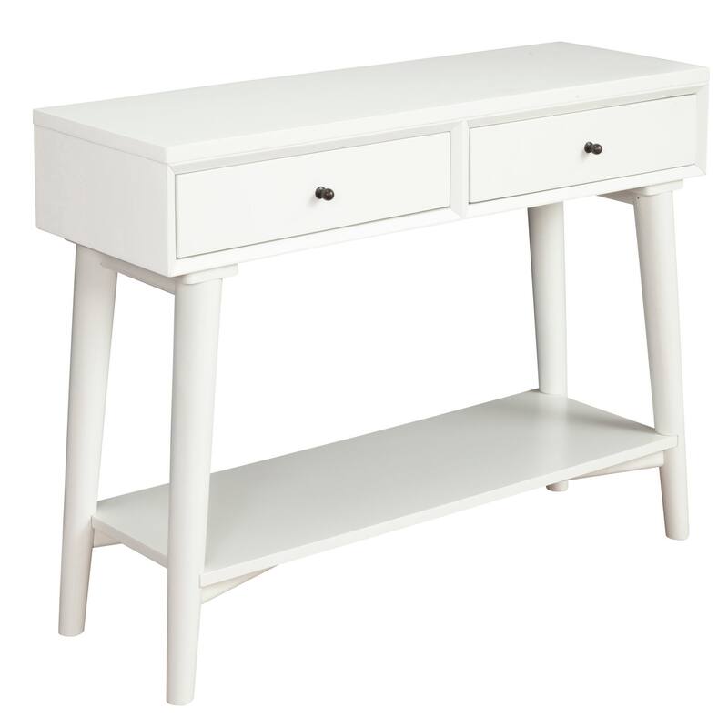 Alpine Furniture Flynn Mid Century Modern Console Table with 2 Drawers