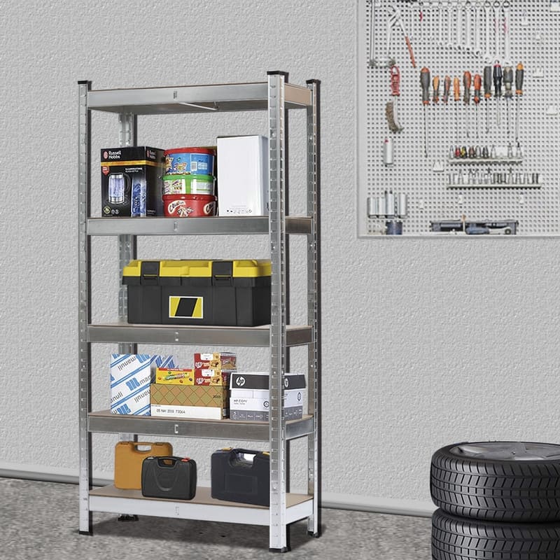 5-tier Metal Shelving Unit Adjustable Garage Storage Utility Rack
