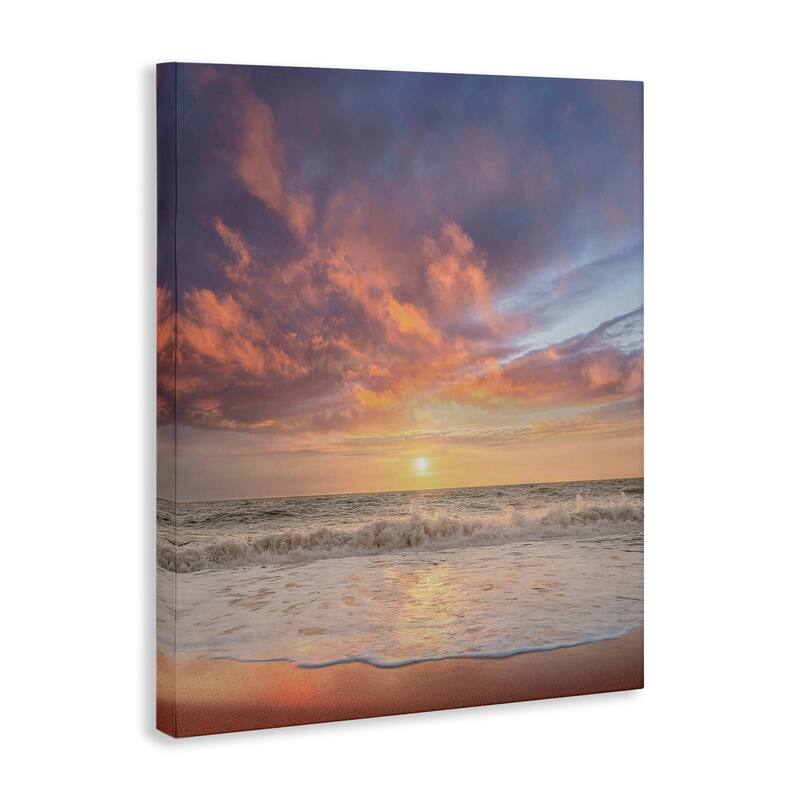 Stupell Sunlit Clouds over Beach Canvas Wall Art Design By Mike Calascibetta