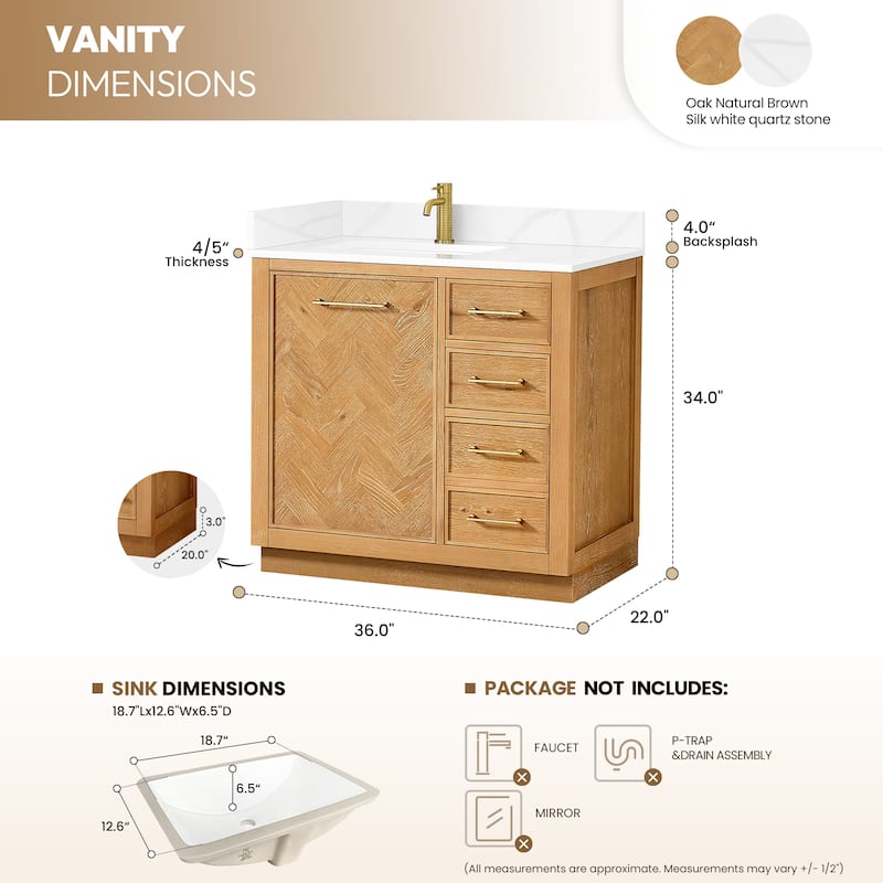 Jakarta Bath Vanity with Quartz Stone Top without Mirror