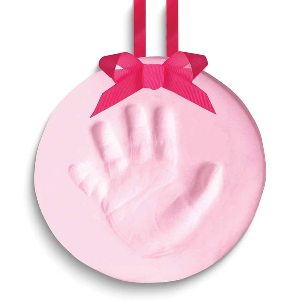 Curata Pink Babyprints Keepsake Pink 6"Ornament with Clay Tools and Instructions