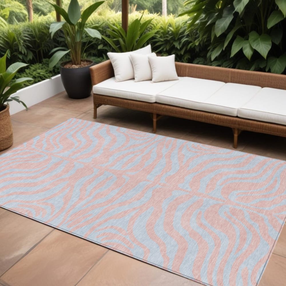HomeRoots Animal Print Transitional Rectangle Outdoor Rug