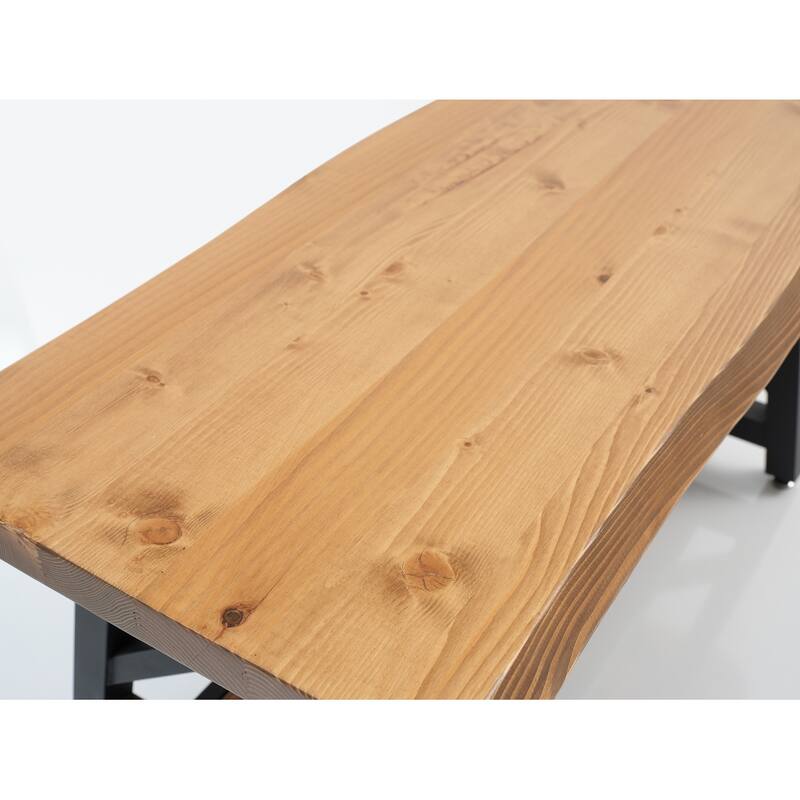 Maria Metal Frame Solid Wood Coffe Table For Living Room