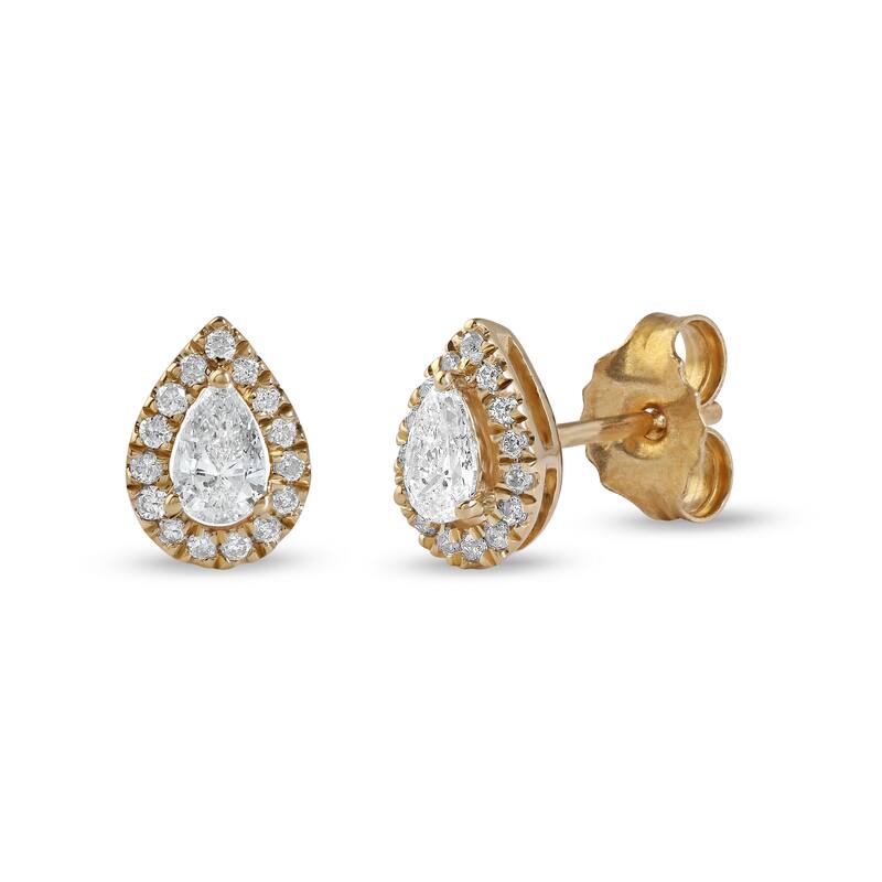 10k Gold 1/3ct TDW Diamond Pearl Stud Earrings for Women