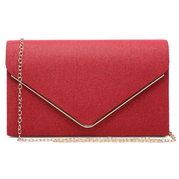 red sparkly evening bag