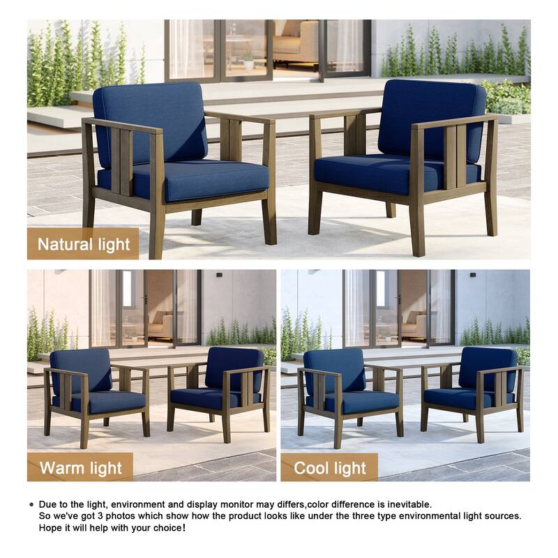 Outdoor Teak Solid Wood Patio Furniture Set Loveseat Armchair Table Collection