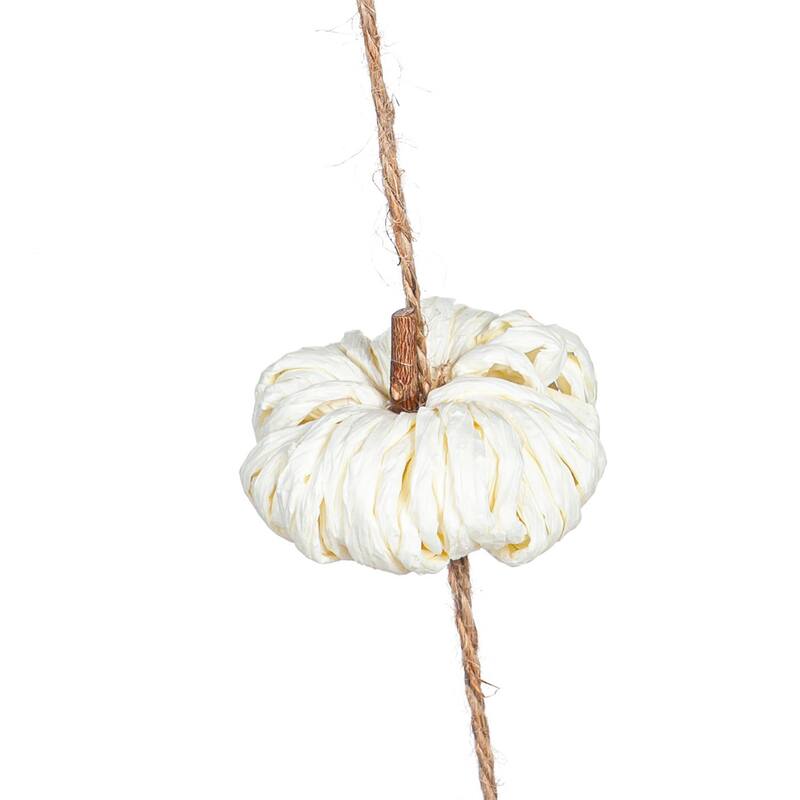 Paper Rope Pumpkin Garland, White