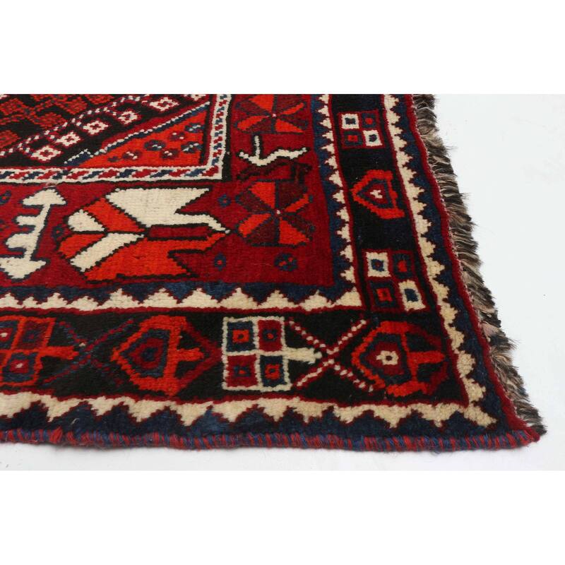 ECARPETGALLERY Hand-knotted Melis Vintage Red Wool Rug - 4'10 x 7'9