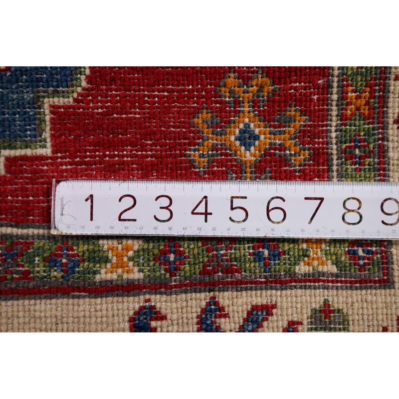 Red Kazak Accent Rug Handmade Oriental Wool Carpet - 2'10" x 4'0"