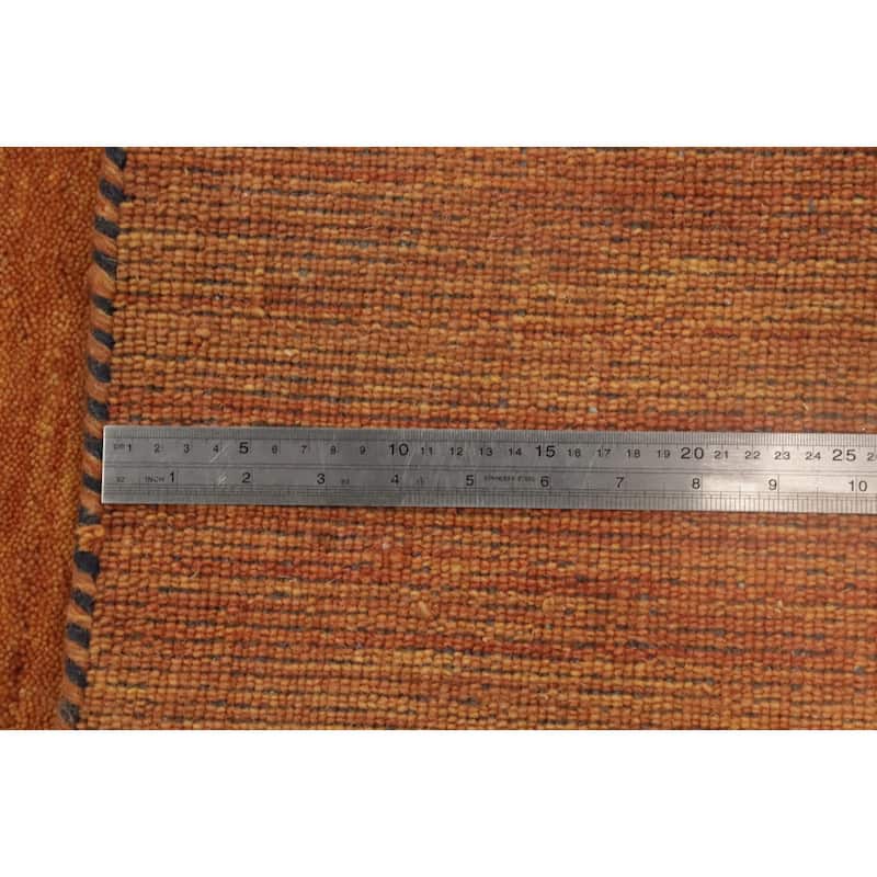 Hand Knotted Oriental 100% Wool Carpet Tribal Animal Pictorial Oranges & Rust Gabbeh Area Rug - 9' 7'' X 10' 0''