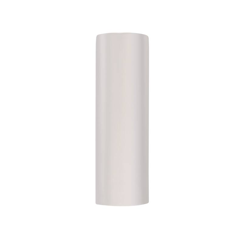 Justice Design Group Ambiance ADA Tube Outdoor Closed Top Wall Sconce - Gloss White