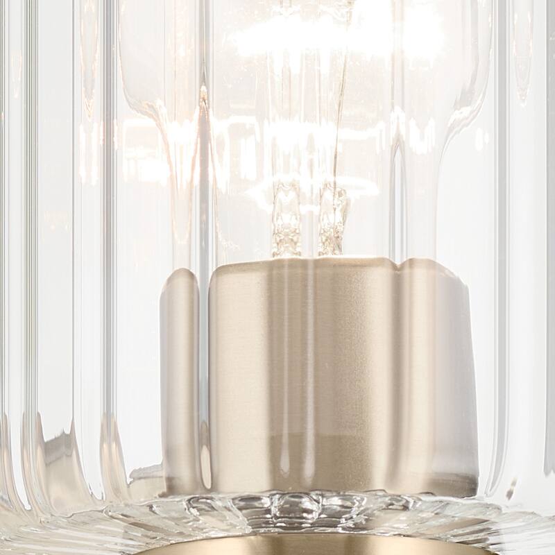 Kichler Lighting Gioe 14.25" 2-Light Vanity Light with Clear Fluted Glass in Champagne Bronze