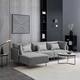 4-piece Sofa Sectional with Ottoman and Metal legs - Grey