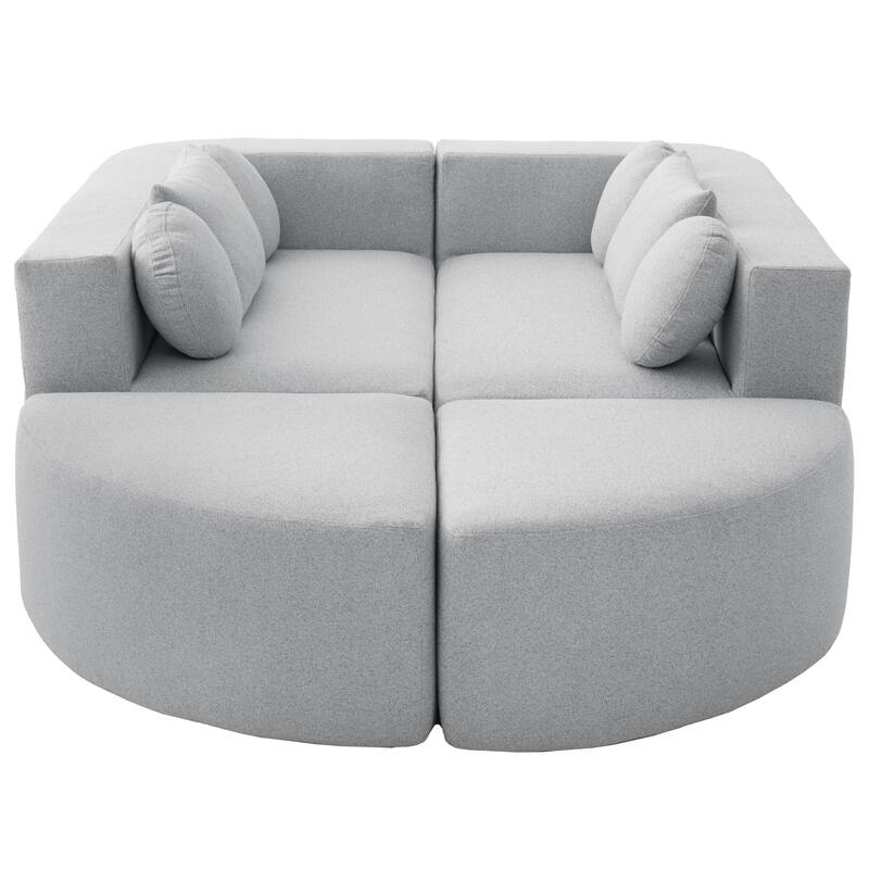 Roomfitters Modular Boneless Sectional Sofa Bed with Deep Seating and Curved Design for Living Room