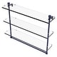preview thumbnail 36 of 53, Allied Brass Foxtrot Collection 16 Inch Triple Tiered Glass Shelf with Integrated Towel Bar 22 - Mediterranean Blue