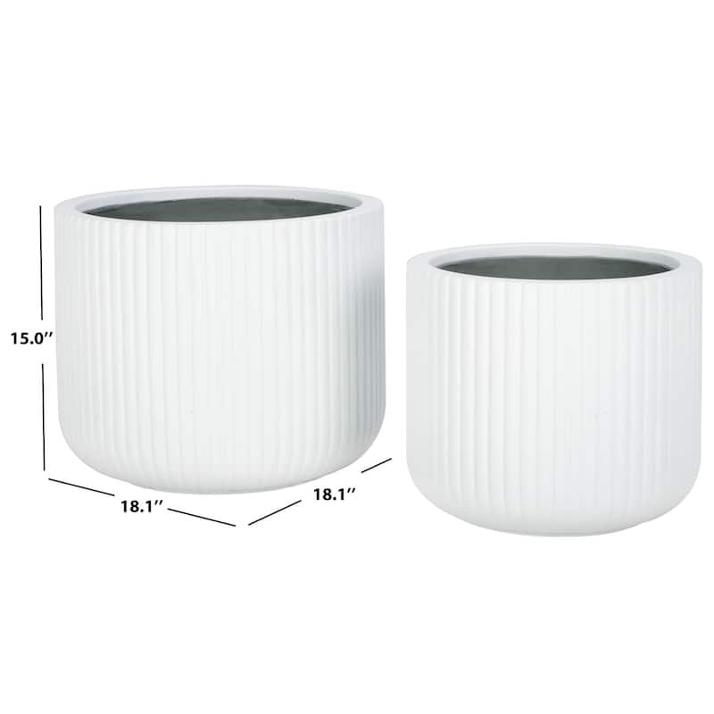 SAFAVIEH Outdoor Living Lucca Planter Pot [SET of 2] - 18"W x 18"D x 15"H