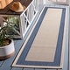 preview thumbnail 81 of 89, SAFAVIEH Courtyard Sherrie Border Indoor/ Outdoor Waterproof Patio Backyard Rug 10' Runner - Beige/Navy