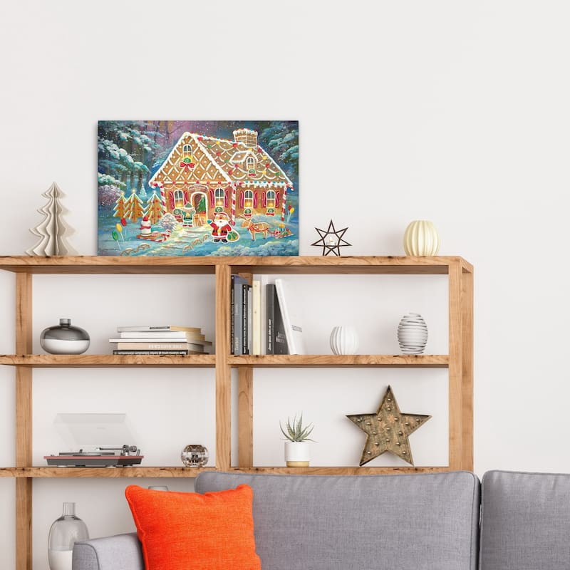 Santa's Ginger Workshop-Premium Gallery Wrapped Canvas - Ready to Hang