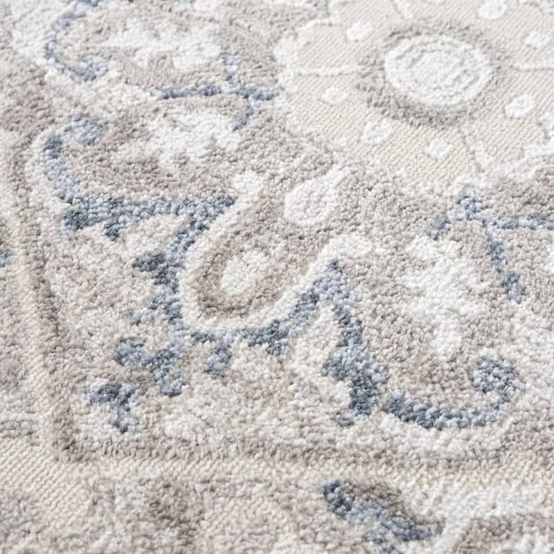 Hauteloom Calum Living Room, Bedroom Area Rug - Farmhouse - High Pile - Pink,Gray - 7'9" x 9'6"