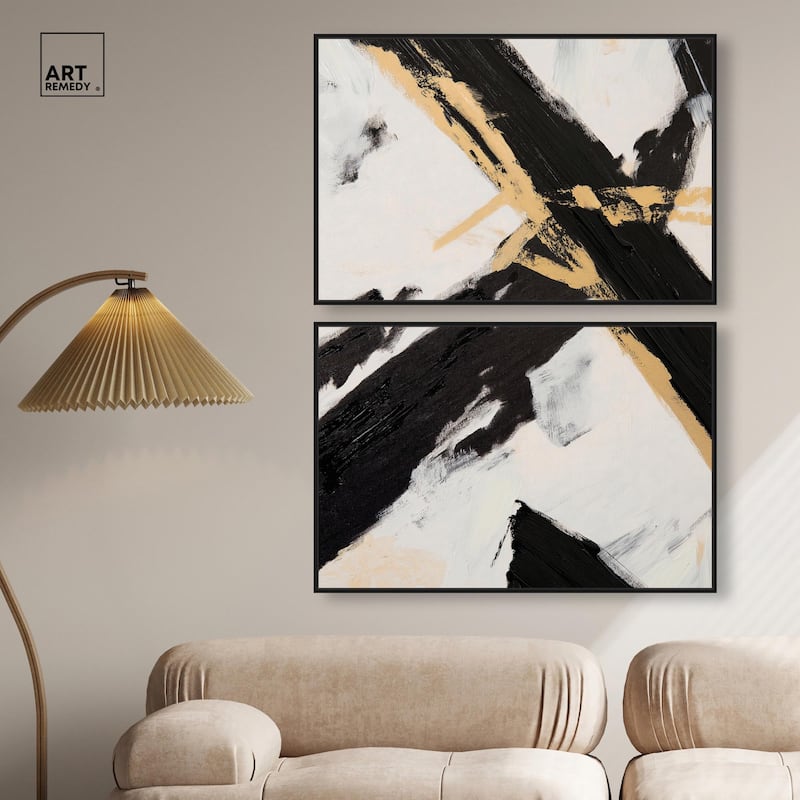 Weight of Black III Canvas Set of 2 by Art Remedy