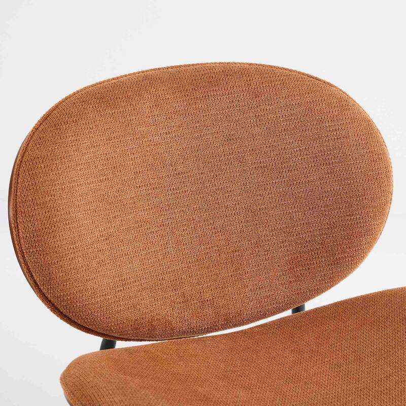 GDF Studio - Shells Mid-Century Modern Fabric Lounge Chair with Walnut Wood Base and Comfortable Curved Backrest