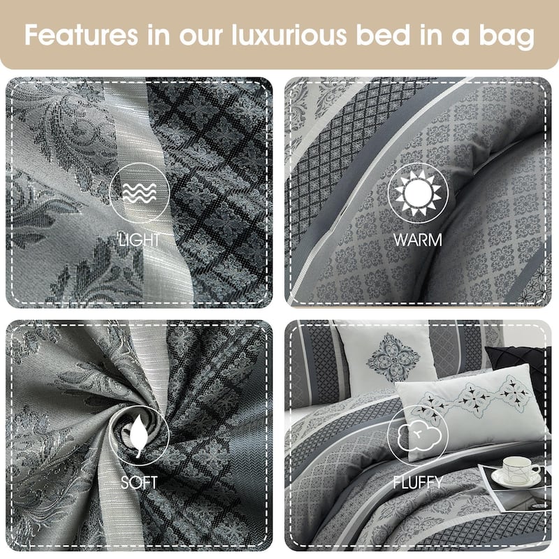 Nanshing Jensen 7 Piece Jacquard Geometric Comforter Set