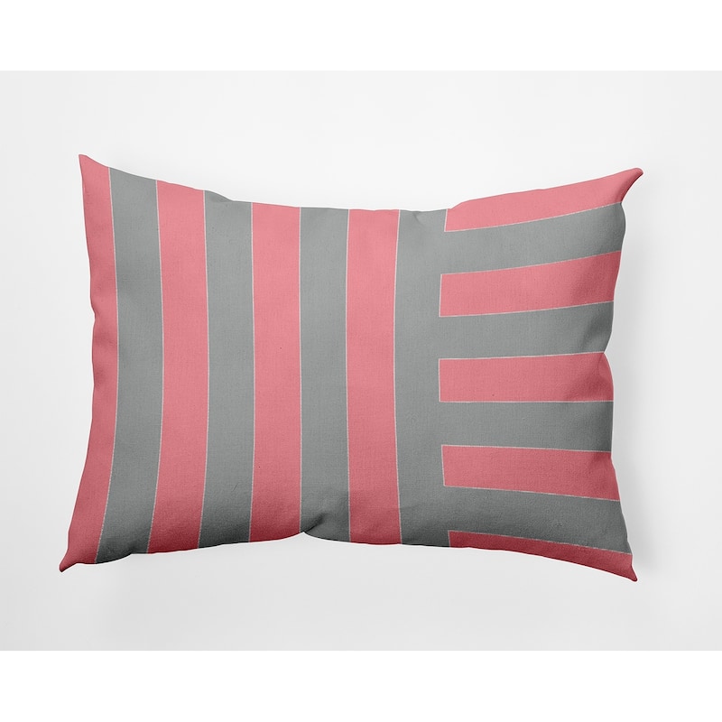 Stripes Decorative Throw Pillow - Pink Icing - 14" x 20"