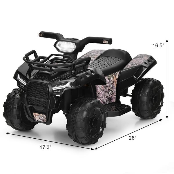 dimension image slide 4 of 5, Costway 6V Kids ATV Quad Electric Ride On Car Toy Toddler with LED - See details