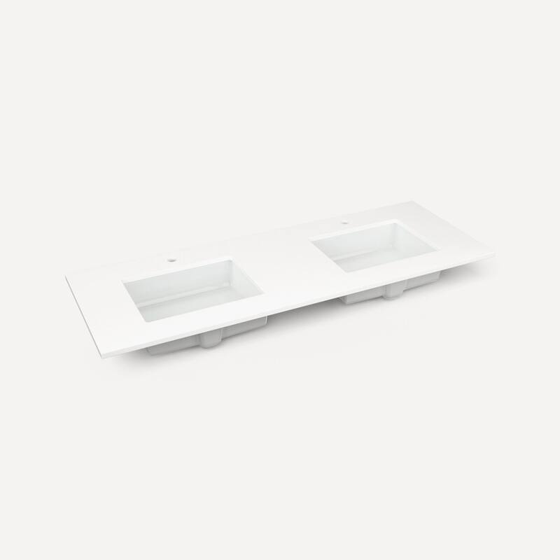 Robern TB61UDO-1D2 61" Quartz Vanity Top for Single Hole Faucet